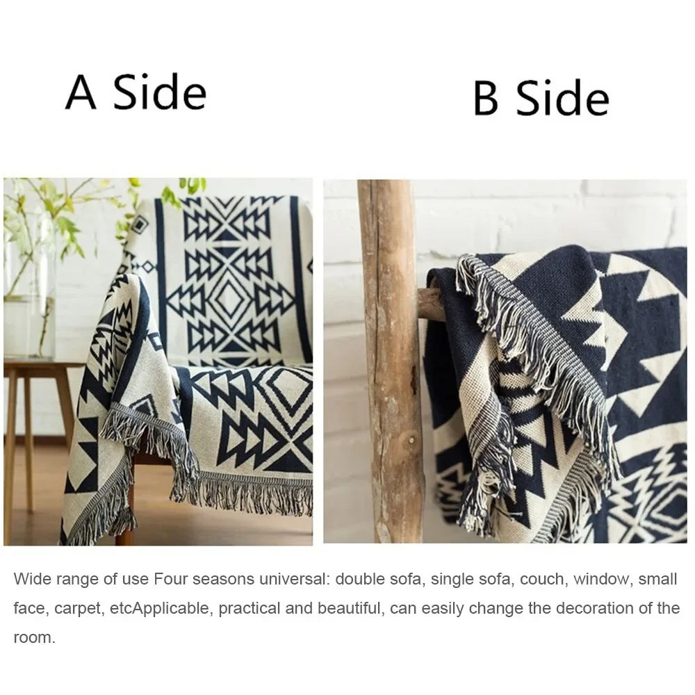 90x90cm Bohemian Plaid Blanket with Tassel for Sofa Bed Decorative Blankets Cotton Sofa Cover Throw Blanket - view 2