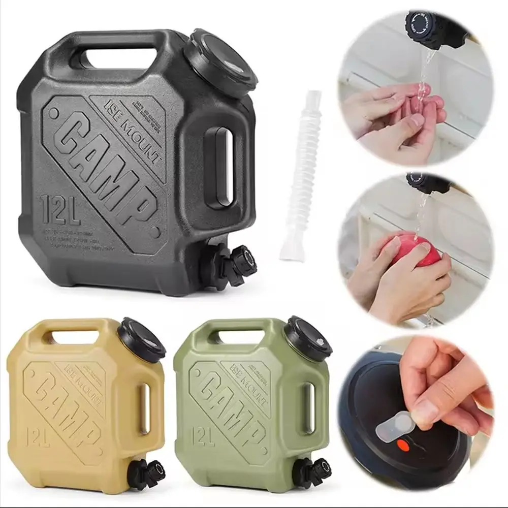 

Portable Water Storage Container Double Grip Large Opening Outdoor Drinking Bucket 12L Large Capacity Camping Water Tank