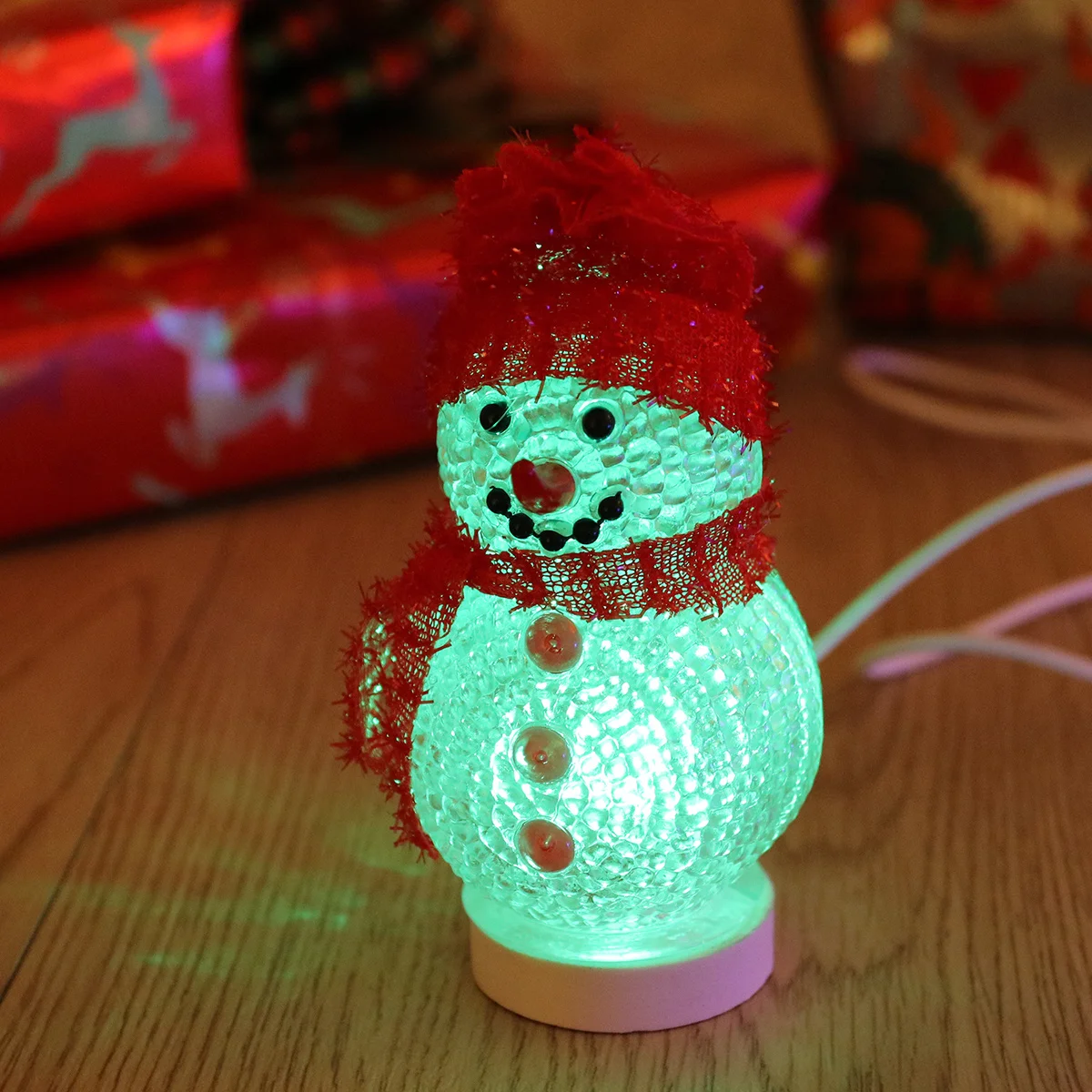 

Christmas Glowing Snowman LED Night Light Rgb Flashing USB Powered Waterproof Design for Bedroom Home Decor Cafe Bar