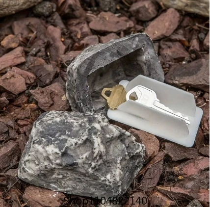 屋外中庭隠し玄関先キーボックスシミュレーション小さな石の装飾