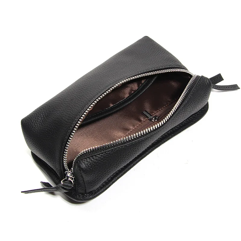 Brand Women phone Wallet Genuine Leather Shoulder Messenger Bag female Clutches purse Light weight small crossbody bag balck view 2