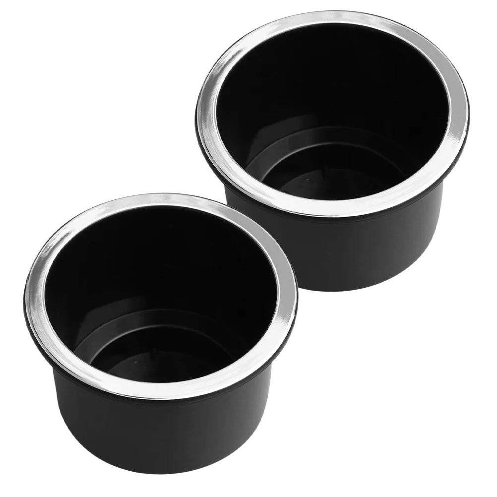 

2pcs Car Cup Holder Interior Drink Holder for Cars Boats Coffee Mug Mount Reusable Black Plastic Recessed Design