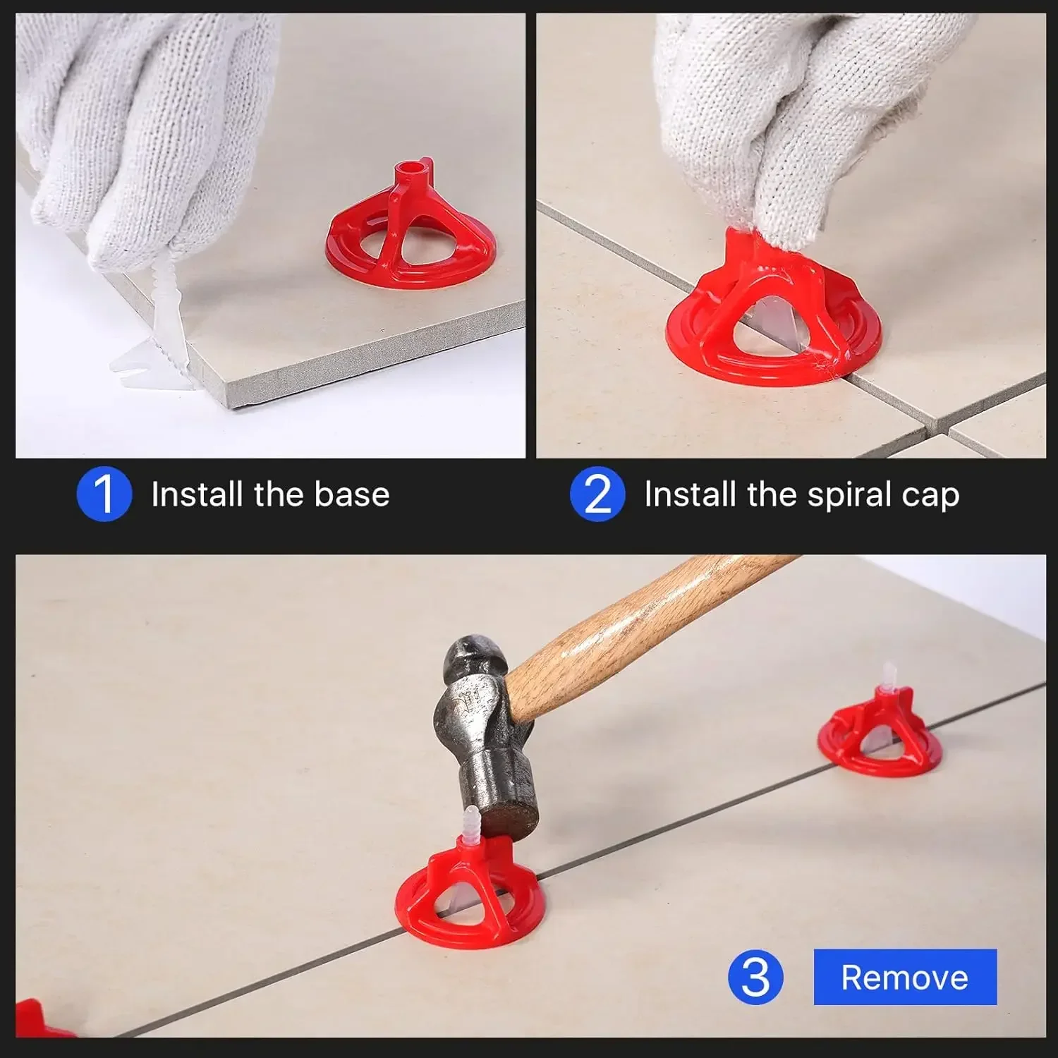 Spiral Ceramic Tile Leveling System Clips Leveler Spacer Straps Wadge for Tile Laying Wall Floor Fixing Construction Tools