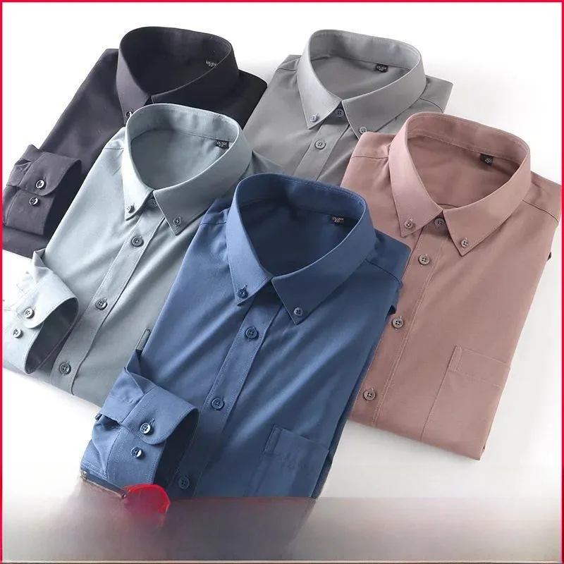 

Comfortable Baby Skin like Long Sve Men's Casual irt Wool Blend Autumn Busin Casual Faion Stand Fit Youth ular