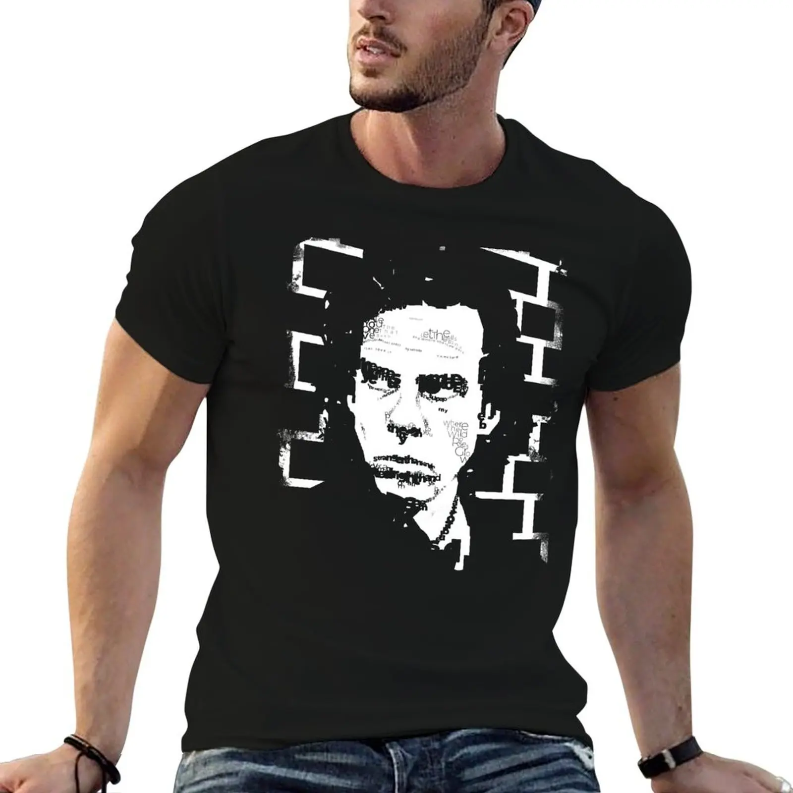 Cave typographic portrait T-Shirt anime stuff cotton graphic tees workout shirts for men
