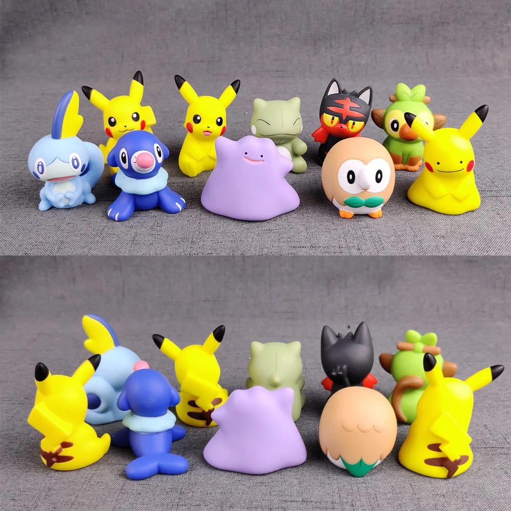 Pokemon Pika popplio Mimikyu Vinyl Action Figure Model Sobble Charmander kawaii Cartoon Doll Toy Kids Collection Figurine Gifts