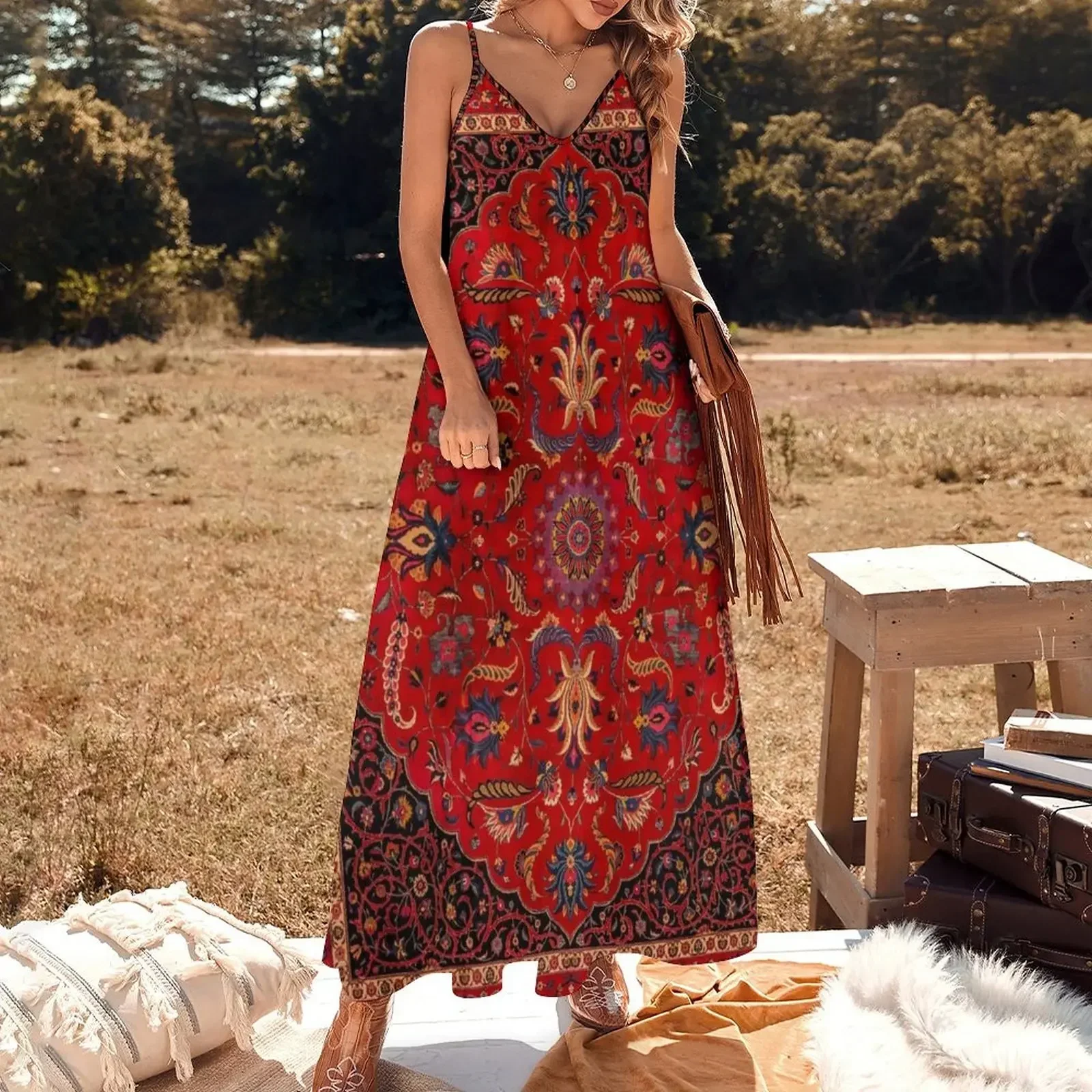 Antique Persian Rug Sleeveless Dress women clothes wedding dresses for woman women's elegant loose dresses Long dress Dress