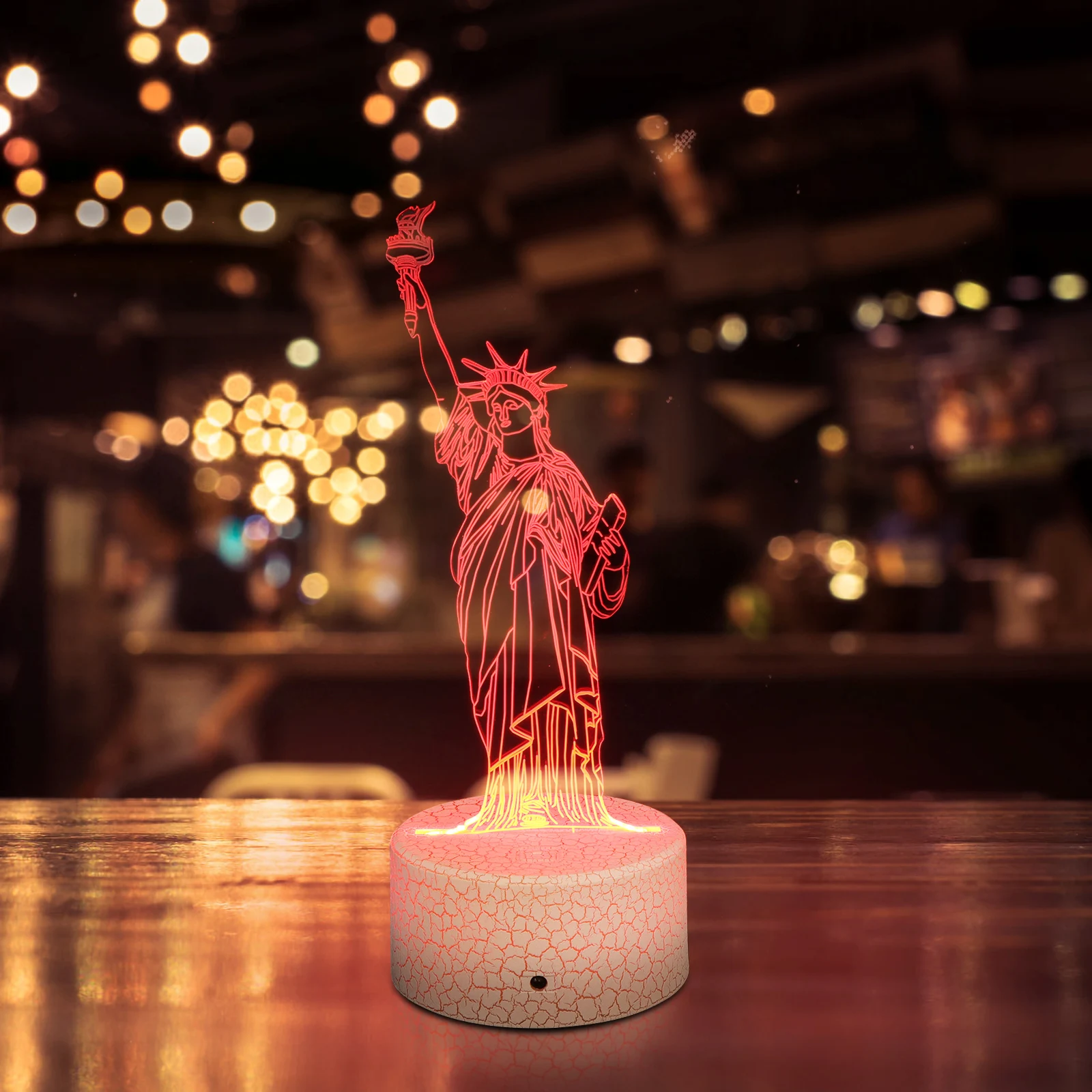 

LED Small Table Lamp Statue of Liberty Torch USB Charging Seven Colors Touch Control Remote Bedroom Light Night Lamp