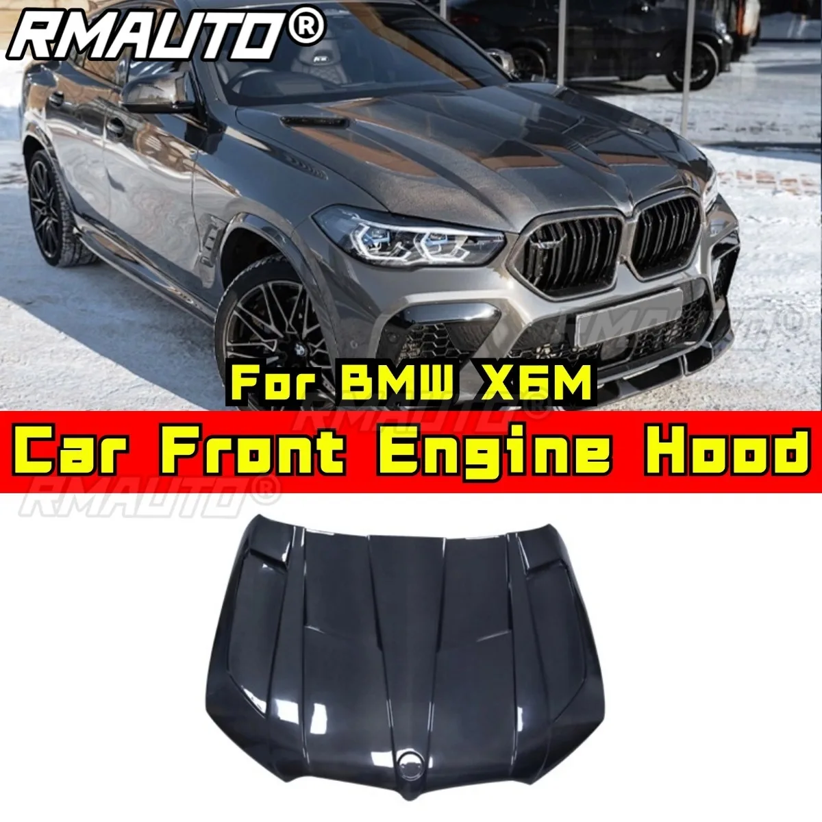 Car Front Cover Engine Hood Guard Protector Cover For BMW X6M Body Kit Car Accessories