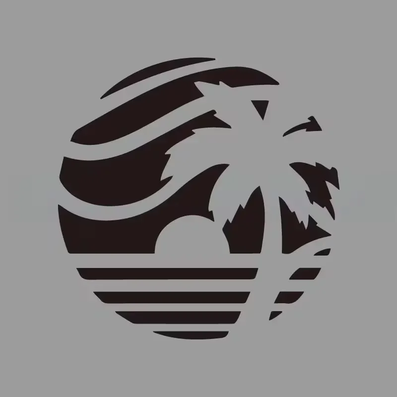 Creative And Humorous Sunset Coconut Tree Sea View Stickers Suitable for Cartoon Fans And Enthusiasts, High Quality, Applicable