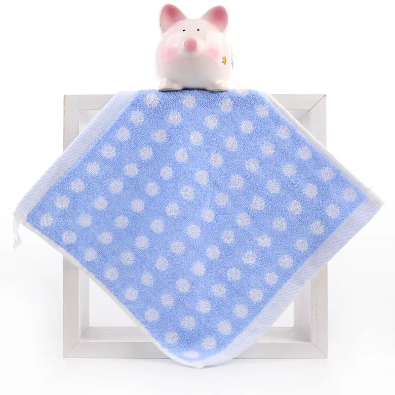 

1Pc 25x25cm Dot Jacquard Terry Cotton Portable Children Kids Bathroom Square Absorbent Hand Face Towel