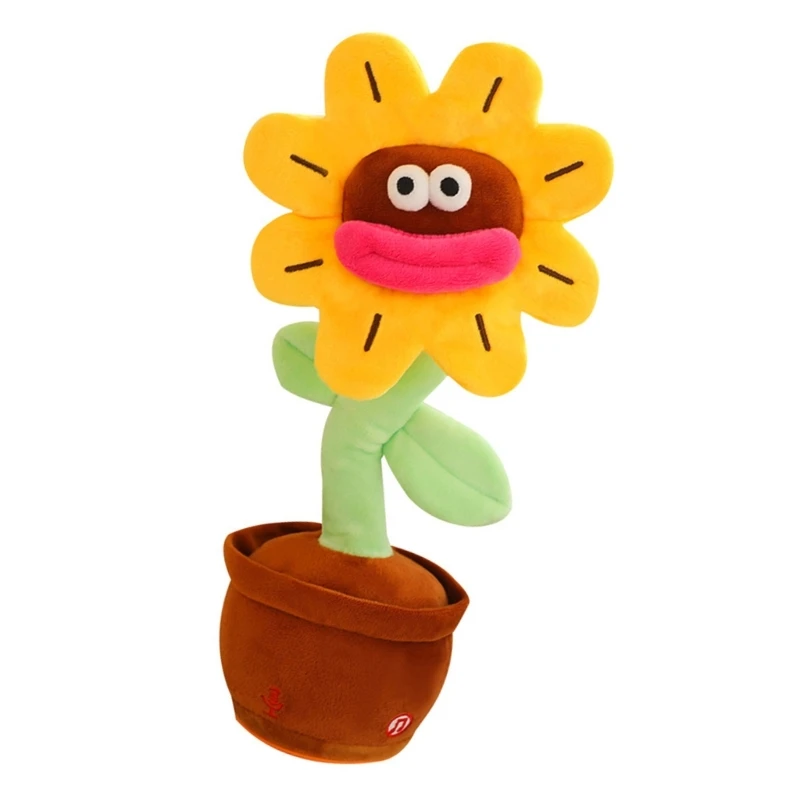 Electric Singing for Adult Kids Plush Toy Novelty Dancing Flower Party Supply Kids Interactive Desktop Decors