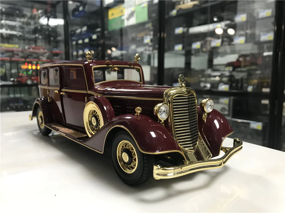 Original Factory 1:18 Puyi Dragon Car the Last Emperor\'s Classic Car Limited Edition Metal Static Car Model Toy Gift