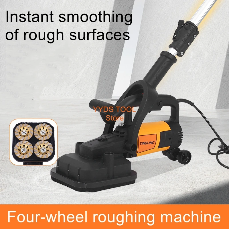 Handheld Rough Grinder with Extension Pole Wall Plasterer Spatula Cement Wall Concrete Floor Rough Grinder