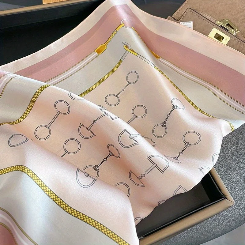 Luxuriöses 100% Reines Seidentuch Elegantes Geometrisches Halstuch Bandana Stirnband Einstecktuch Weiches Taschenaccessoire für Frauen Geschenk – Detail 9