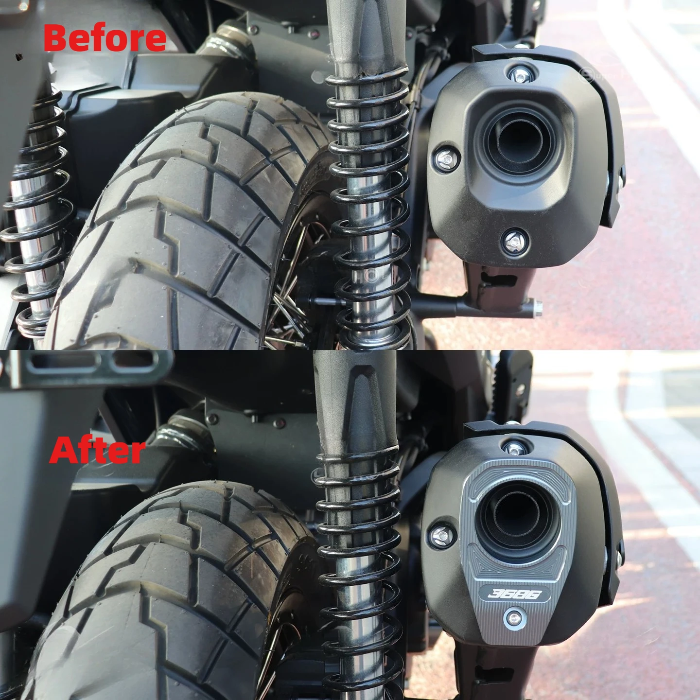For ZONTES 368GMotorcycle Aluminum Exhaust End Cap Cover Muffler Outlet Decorative Guard Modified Accessories Multiple