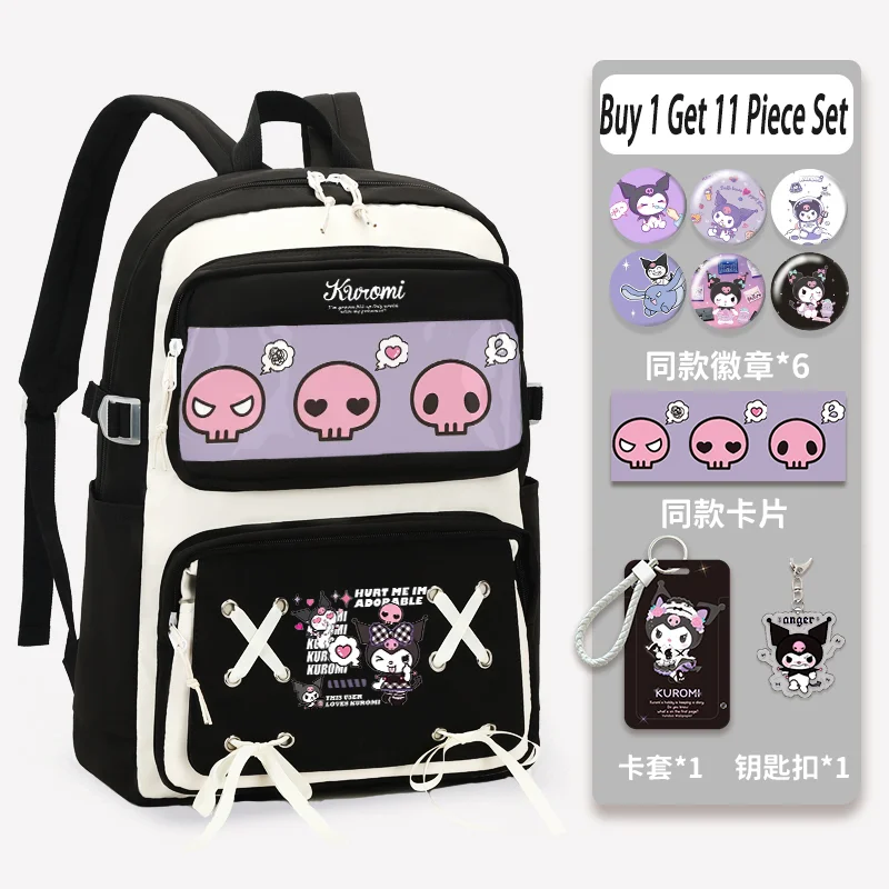 Sanrio Rucksack für Mädchen, 2025, neuer Kuromi-Schulrucksack, großes Fassungsvermögen, leichter Back-to-School-Rucksack