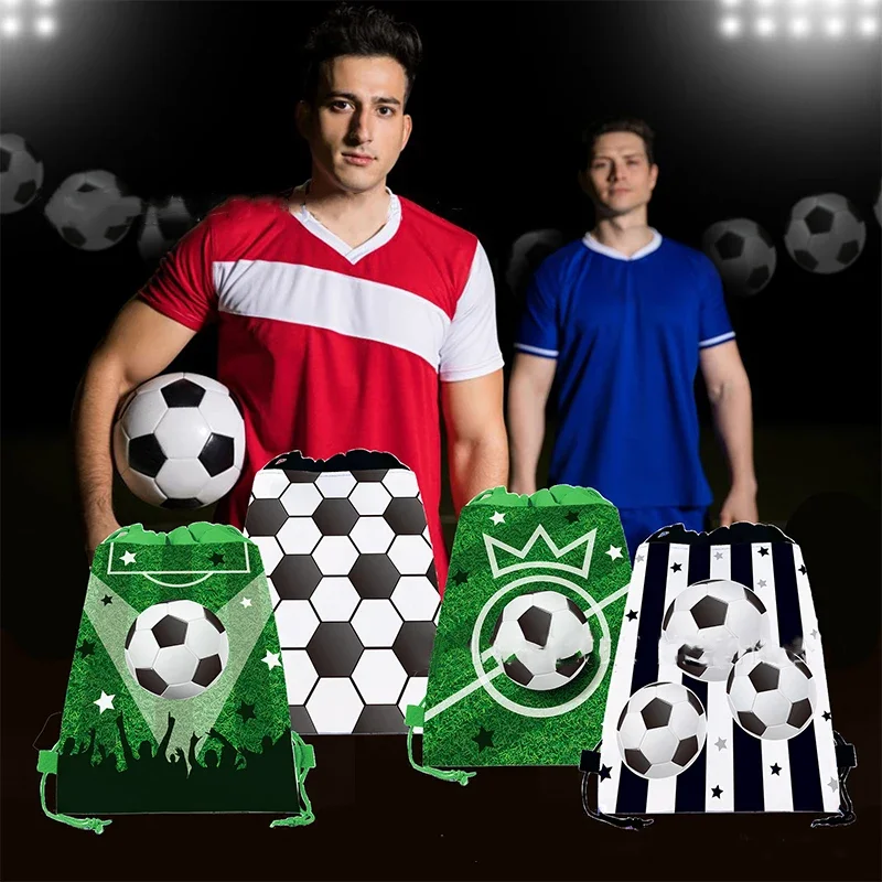 Football Non Woven Bags Football Sports Ball Party Non-Woven Bags Gift Bag Promotional Giveaway Soccer Bags Drawstring Pockets