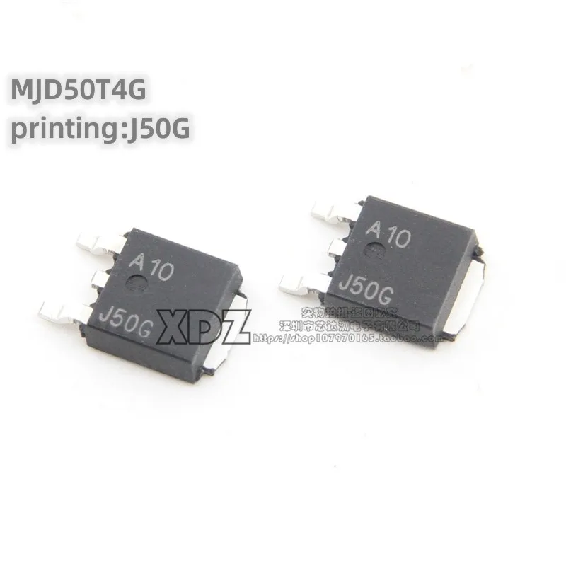 10pcs/lot MJD50T4G Silk screen printing J50G TO-252 package Original genuine NPN 400V 1A Bipolar transistor