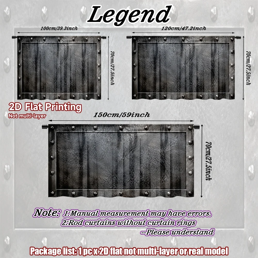 2D flat 1pc French romantic style Riveted Metal Digital printing Kitchen half-length curtains, shoe rack_cabinet dustproof