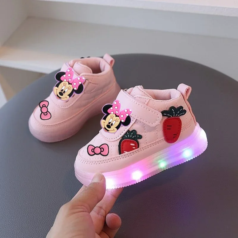 

Disney Mickey Mouse Spring and Autumn New Soft-soled Children's sports Board Shoes Boys Sneakers Girl LED Lighting Casual Shoes