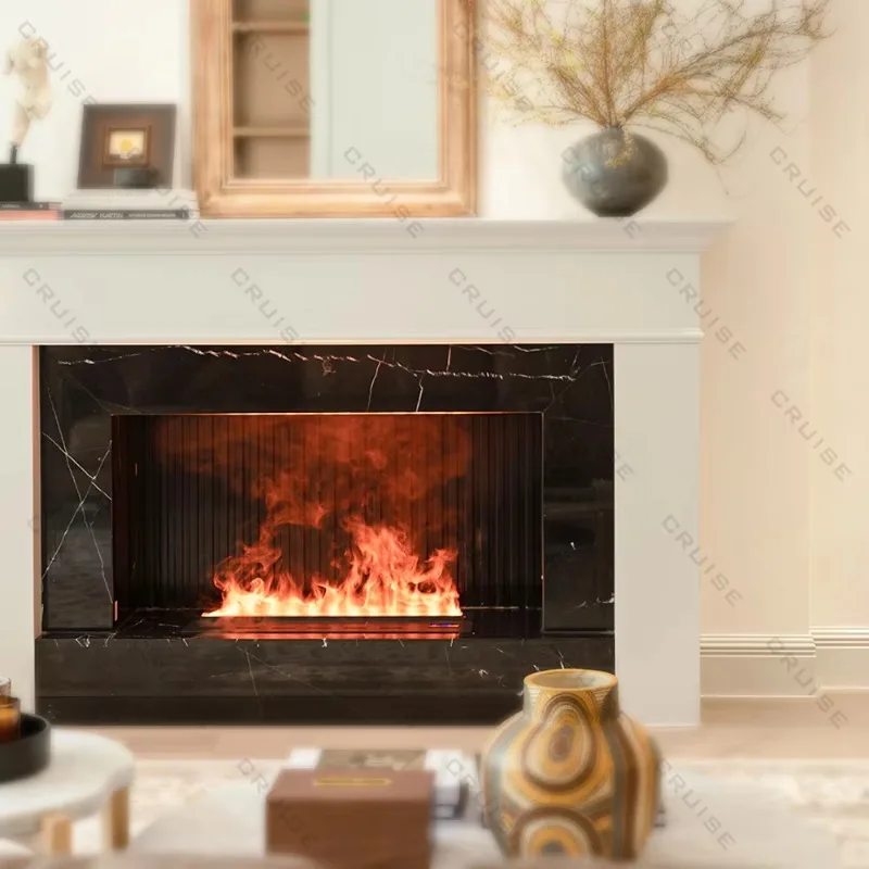 CRUISE 220V-240V Electric 3D Water  Fireplace  Atomization Polychromatic Flame 2200mm Built-in For Hotels