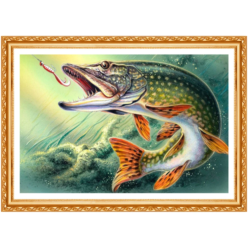 Diamond Painting Fish 5D DIY Diamond Mosaic Cross Stitch Sale Embroidery Kit Animal Picture Of Rhinestone Decor For Home Art