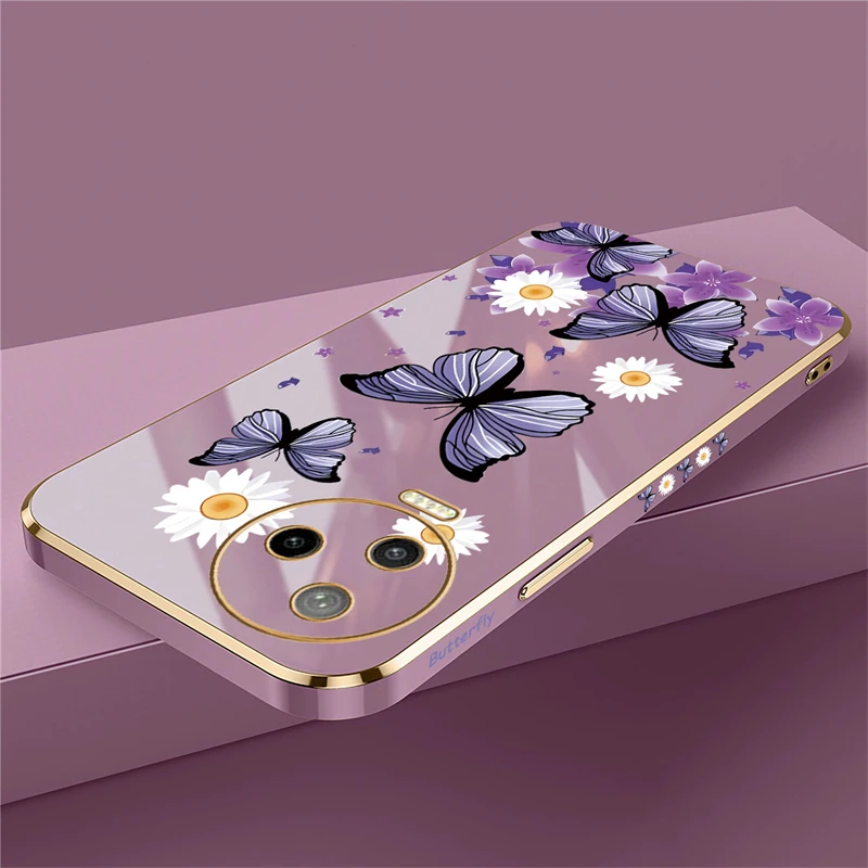 Flower Butterfly Case For infinix Zero X Neo Ultra Smart 7 6 8 Note 40 Pro 30 VIP 12 G96 G88 11 10 Pro 8 8i Plating Back Cover