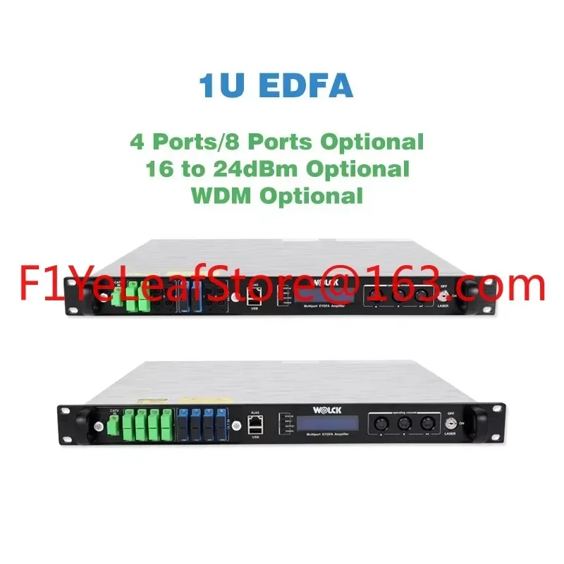 Hot sales1U 2U CATV 23db 22db 19db Fiber Optical Amplifier 4/8/16/32/64 Ports Puertos 1550nm EDFA with WDM