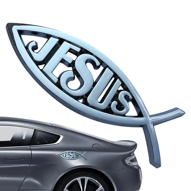 Jesus Fish Decal Sticker Acrylic Multifunctional Automotive Body Decor Sticker Rustproof Bumper Sticker Car Exterior Accessories