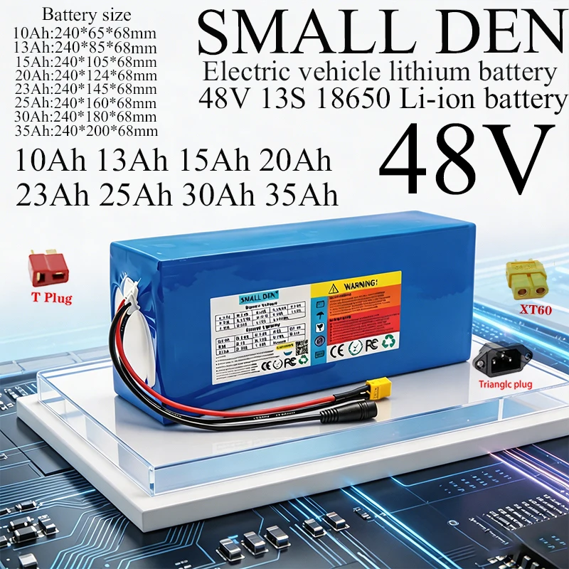 

Литий-ионный аккумулятор 48В 10Ач-13Ач-15Ач-20Ач 23Ач-25Ач-30Ач-35Ач 18650 13S3P-10P для литий-ионного аккумуляторного блока 54.6В с двигателем 1500Вт