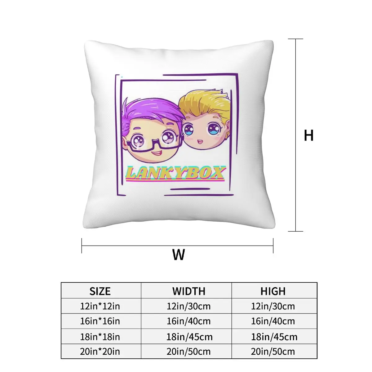 Rocky Lankybox Lanky Box .. 2 pcs Square Pillowcase Pillow Cover Cushion Zip Decorative Comfort Throw Pillow for Home Bedroom