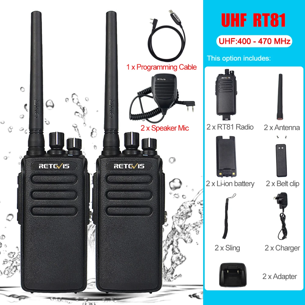 Retevis RT81 DMR Digitale Walkie Talkie Krachtige langeafstandswalkie-Talkie Waterdichte draagbare tweewegradio voor de jacht
