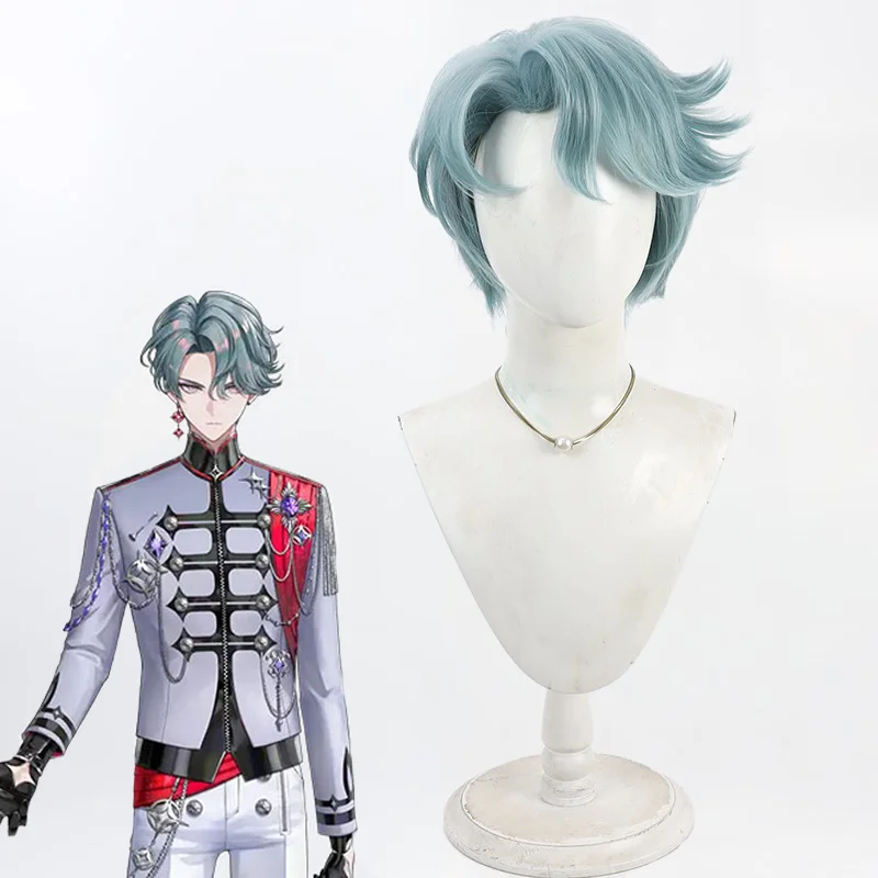 

Vtuber Nijisanji Freodore Cosplay Wig Adult Unisex Hair Heat Resistant Synthetic Short Curly Braid Accessory Wigs Props