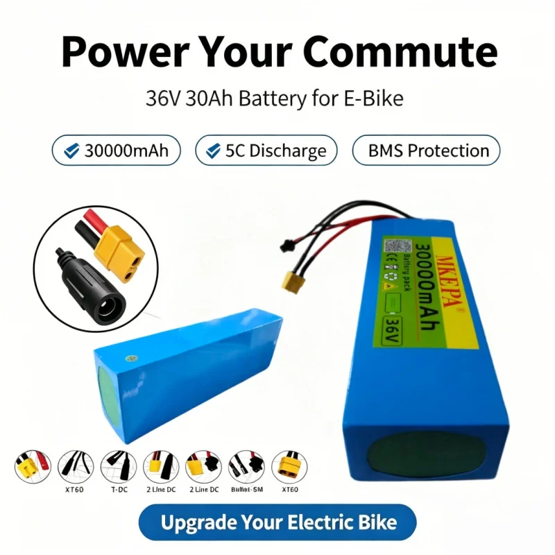 36V 30Ah 10S2P 21700 5C Lithium-ion Battery Pack With BMS Replacement Battery For E-Bike Scooter Electric Motorcycle