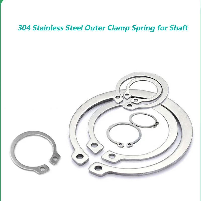 10~200pcs M8-M30 Circlips For Shaft 304 stainless steel Shaft Retaining Snap Ring Bearing Retainer Circlip C-clip Lock Washers