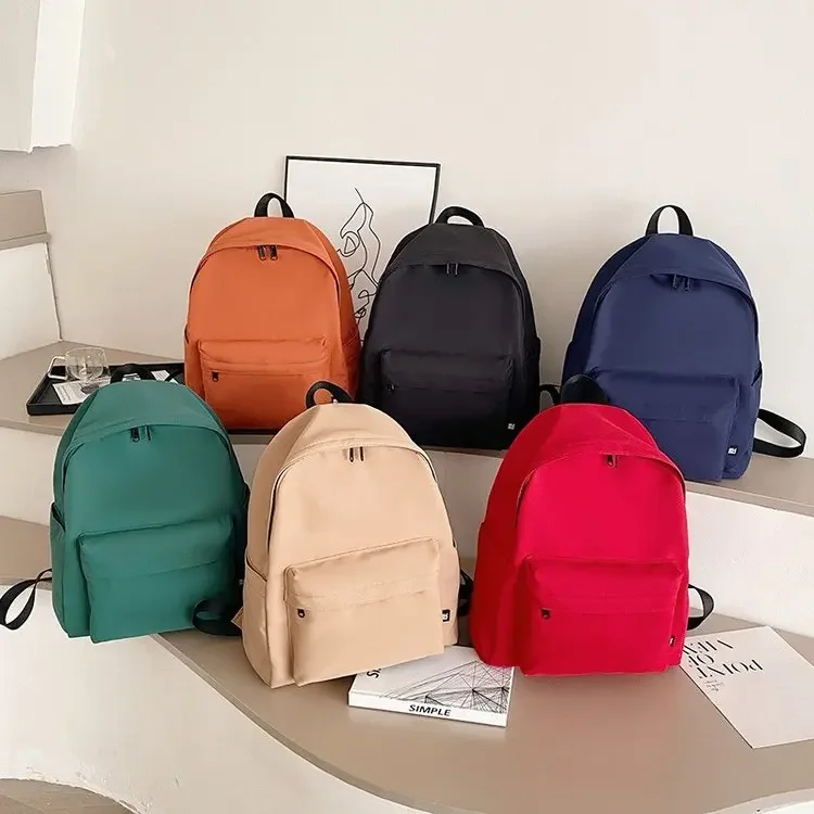 

Large Capacity Cotton Canvas Backpack For Women Black College School Bag Fashion Accessory Daily Casual Student Shoulder Bag
