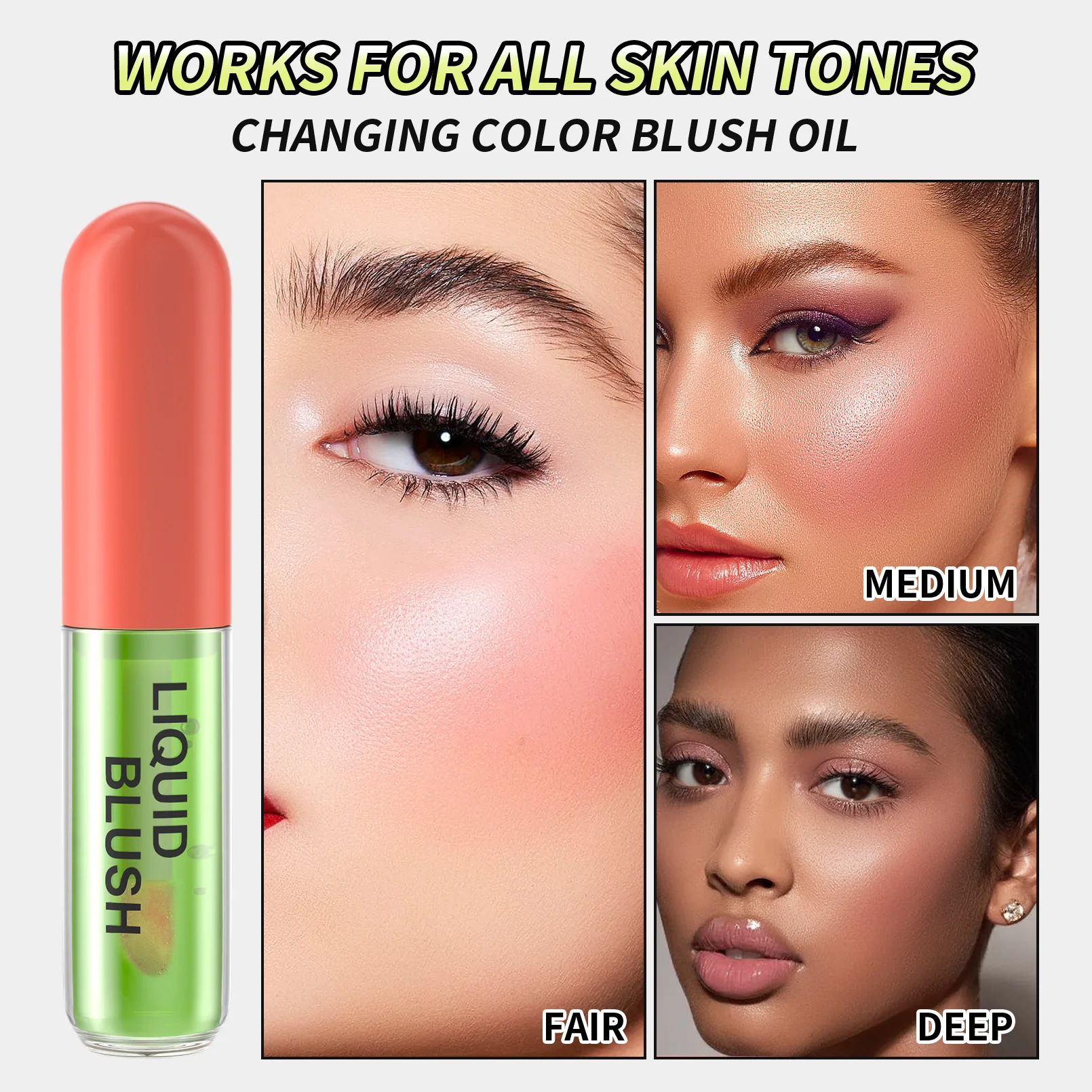 Kleur Veranderende Blush Olie Roze Oranje Natuurlijke Hydraterende Lip En Wang Dual Use Watertemperatuur Verandering Vloeibare Blush