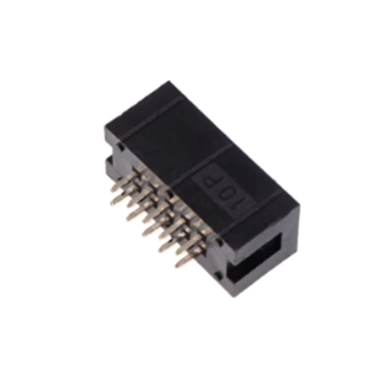 10pcs 2.54mm 2x5 Pin 10 Pin Straight Male Shrouded PCB Box header IDC Socket