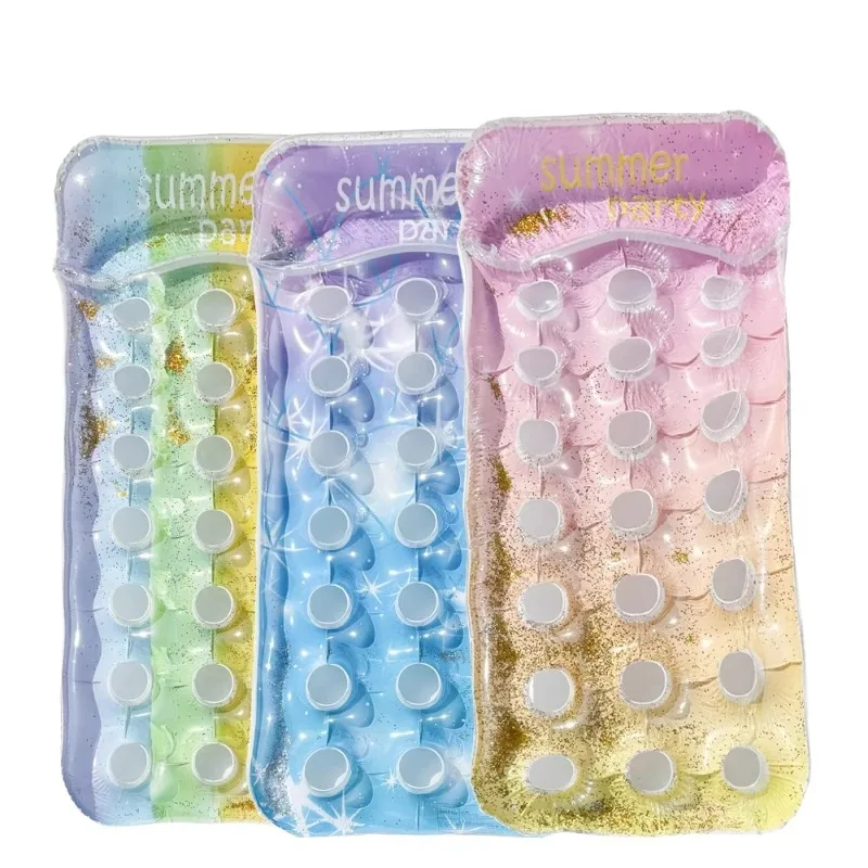 Starry Sky Dopamine Color Adult Inflatable Floating Mat PVC Water Float Mattress Beach Lounge Chair