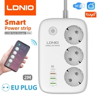 LDNIO Smart Power Strip KR EU Outlet Socket Adapter Tuya Smart Life APP Remote Control Wifi Smart Plug with USB Charge