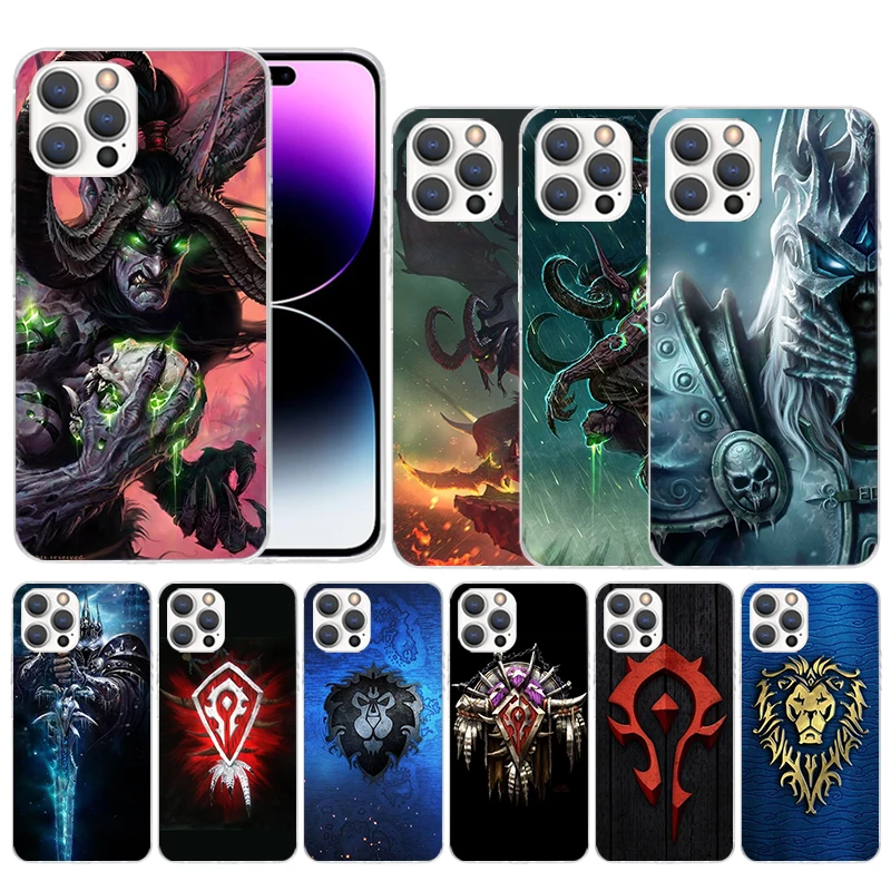 W-World Of W-Warcraft W-Wow Soft Cover for iPhone 15 14 13 12 Mini 11 Pro Max Print Phone Case X XS XR 7 Plus 8 + SE Pattern