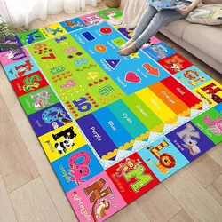 Play Rug Playroom Floor Mat Alphabet Numbers Animals Educational Area Crawling Rugs Room Classroom Nursery BedRoom Decor Carpet