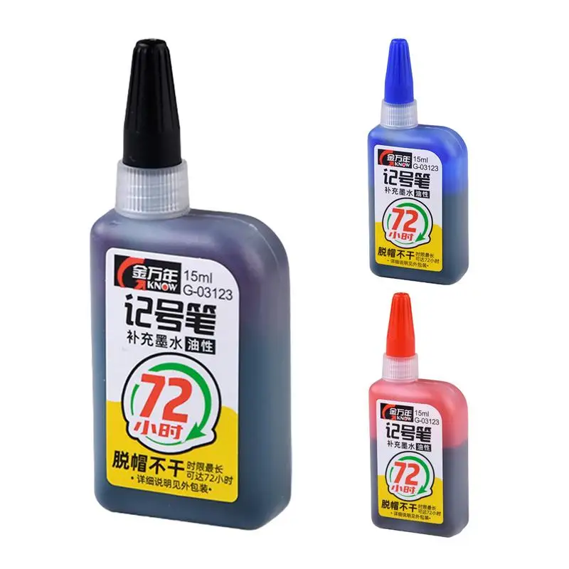 Marker Ink Refill Super Color Permanent Refill Ink Marker Ink Craft Supplies Multicolor Oil-Based Marker Accessories For