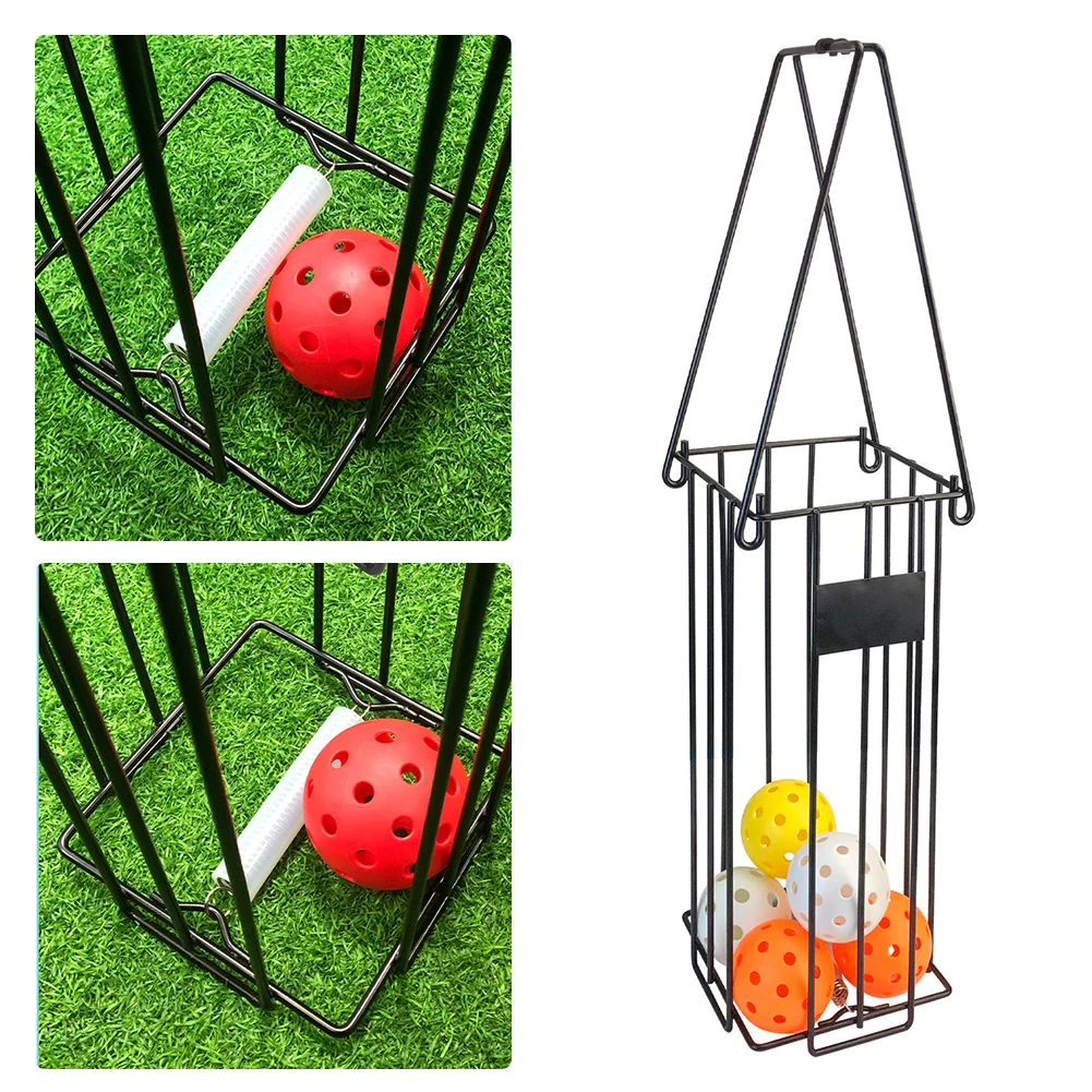 Tennis Ball Hopper Tennis Ball Carrier Holder with Handle 25 Tennis Balls/15 Pickleball Capacity for Easy Pickup Carrying