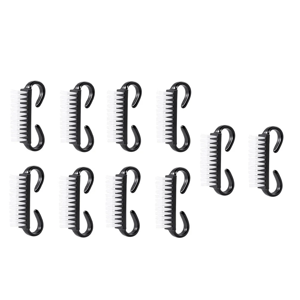 

10 Pcs Nail Cleaning Brush Manicure Simple Brushes Tools Fingernail Plastic Scrubber Dust