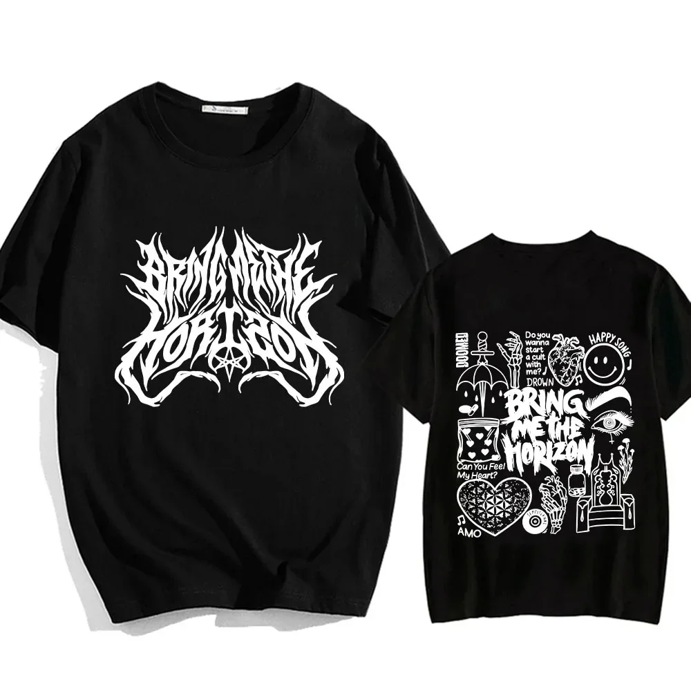 

BMTH BringMe TheHorizon T-shirt for Summer Comic Cotton Tee-shirt Graphic Printing Round Neck Tshirt Ropa Mujer Casual Clothes