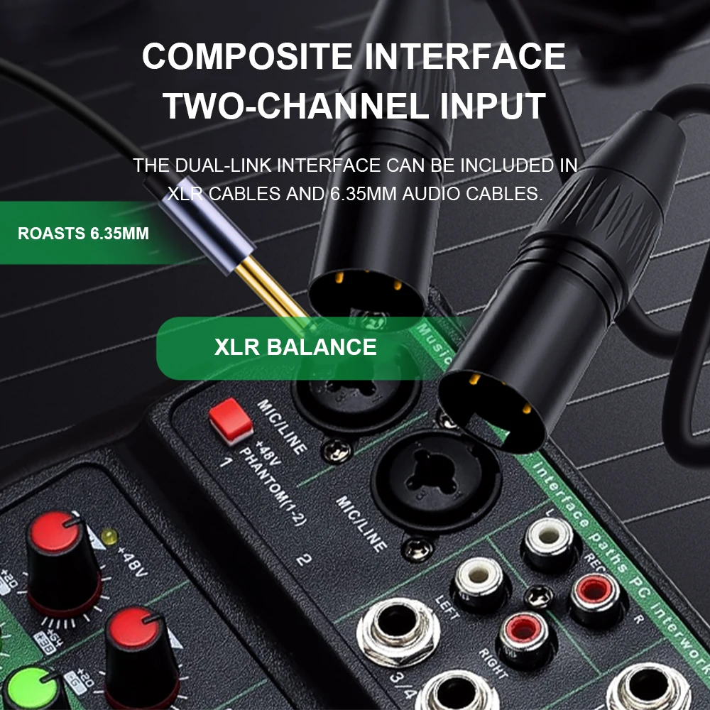 Tragbarer 4-Kanal-Audiomixer,  – Audio Interface Bewertung und Preis