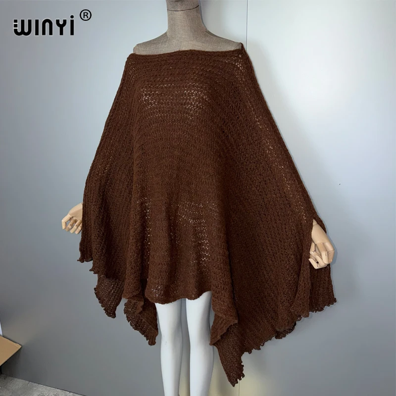 

Зимний африканский халат WINYI, праздничный кафтан, однотонное длинное платье, элегантный халат, африканское пончо для женщин, кафтан-абайя, дубайский люксовый халат.