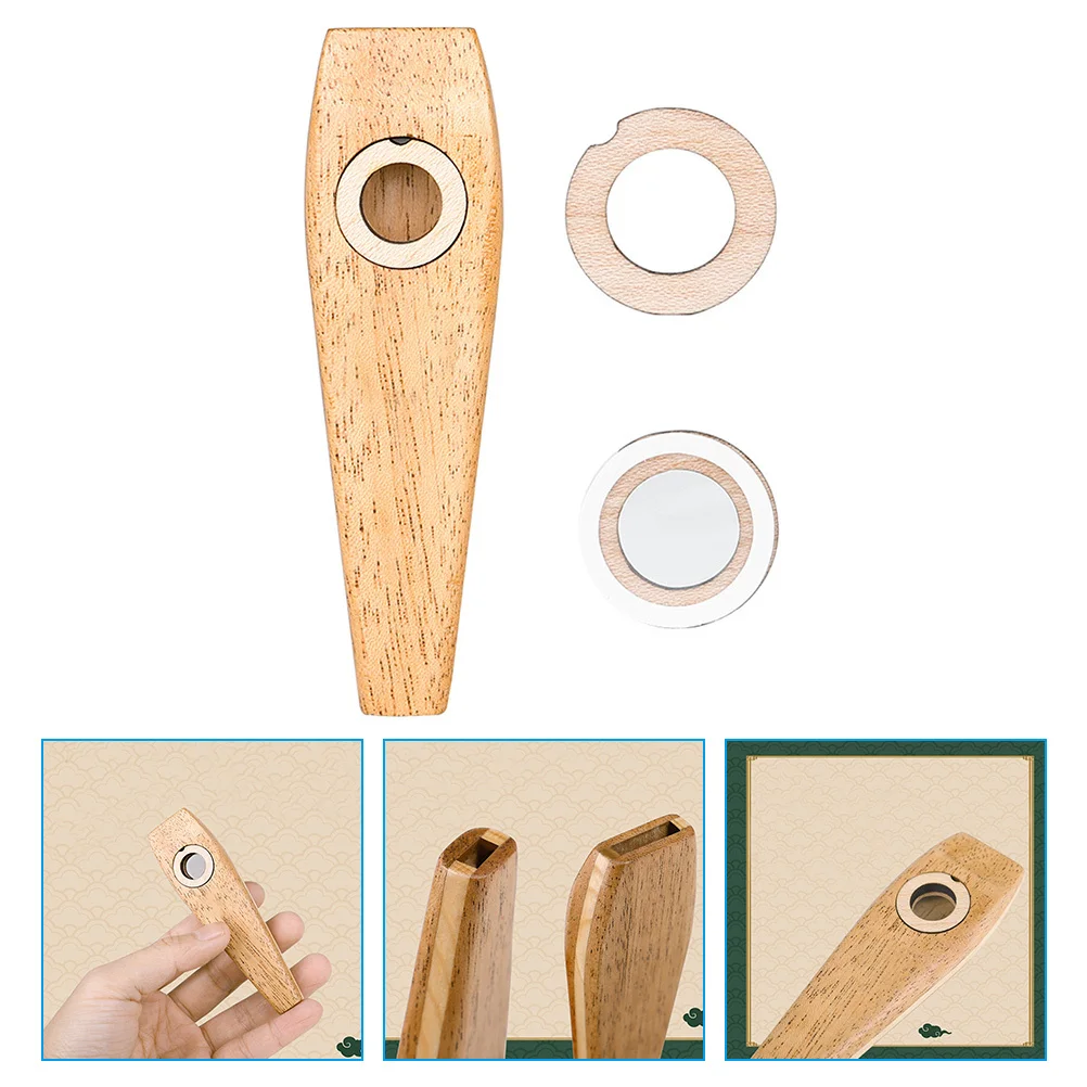 

1 Set Of Wooden Kazoo Beginner Musical Instrument Lightweight Portable Flute For Kids Adults Guitar Ukulele Partner